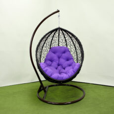 Подвесное коричневое кресло кокон на усиленной стойке Наоми